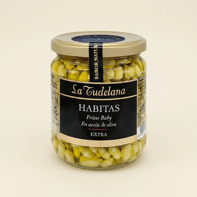 Habitas baby en aceite de oliva tiernas y sabrosas