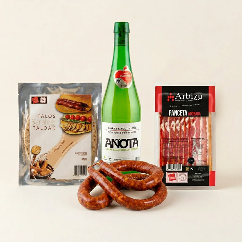 Pack talo festa con txistorra vasca y sidra natural artesanal