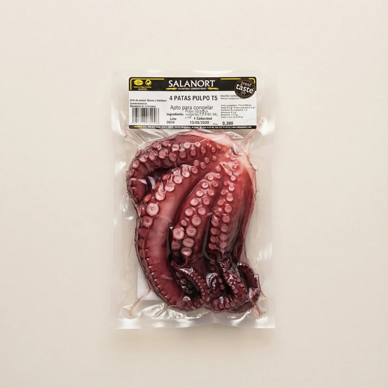 Pulpo cocido Salanort 4 patas 450 g tierno y sabroso