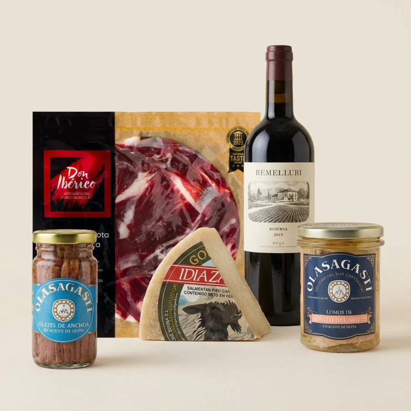 Pack picoteo vasco gourmet con ibéricos y queso Idiazabal