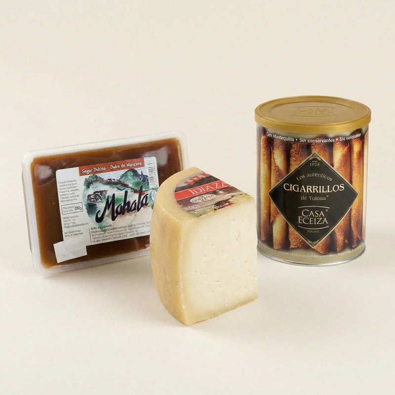 Pack regalo vasco con queso Idiazabal y dulce de manzana