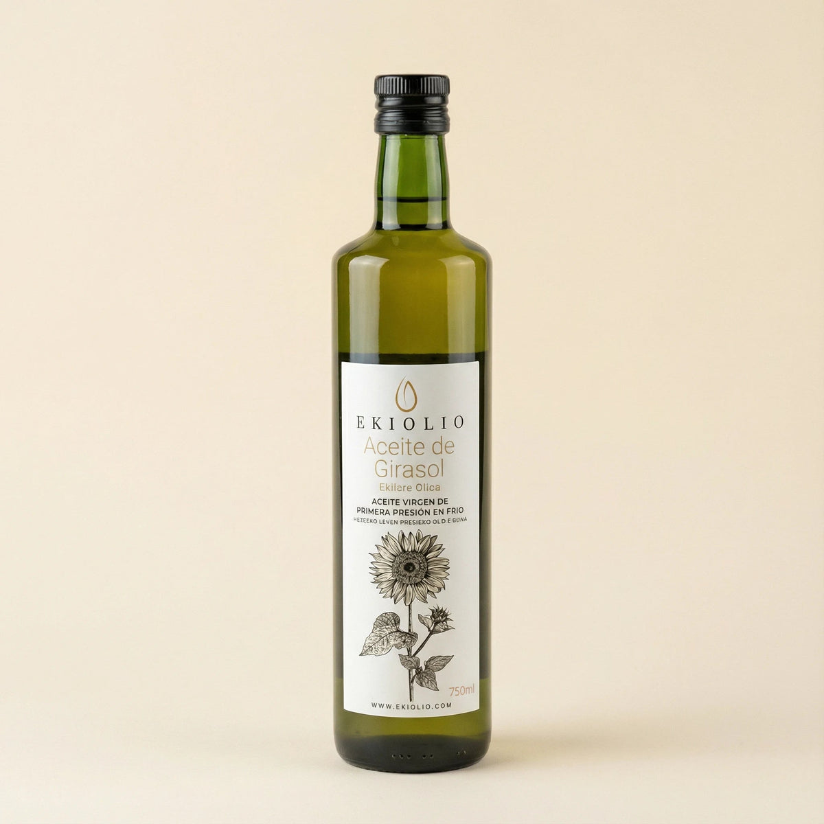 Aceite de girasol ecológico Ekiolio Araba 750 ml prensado en frío