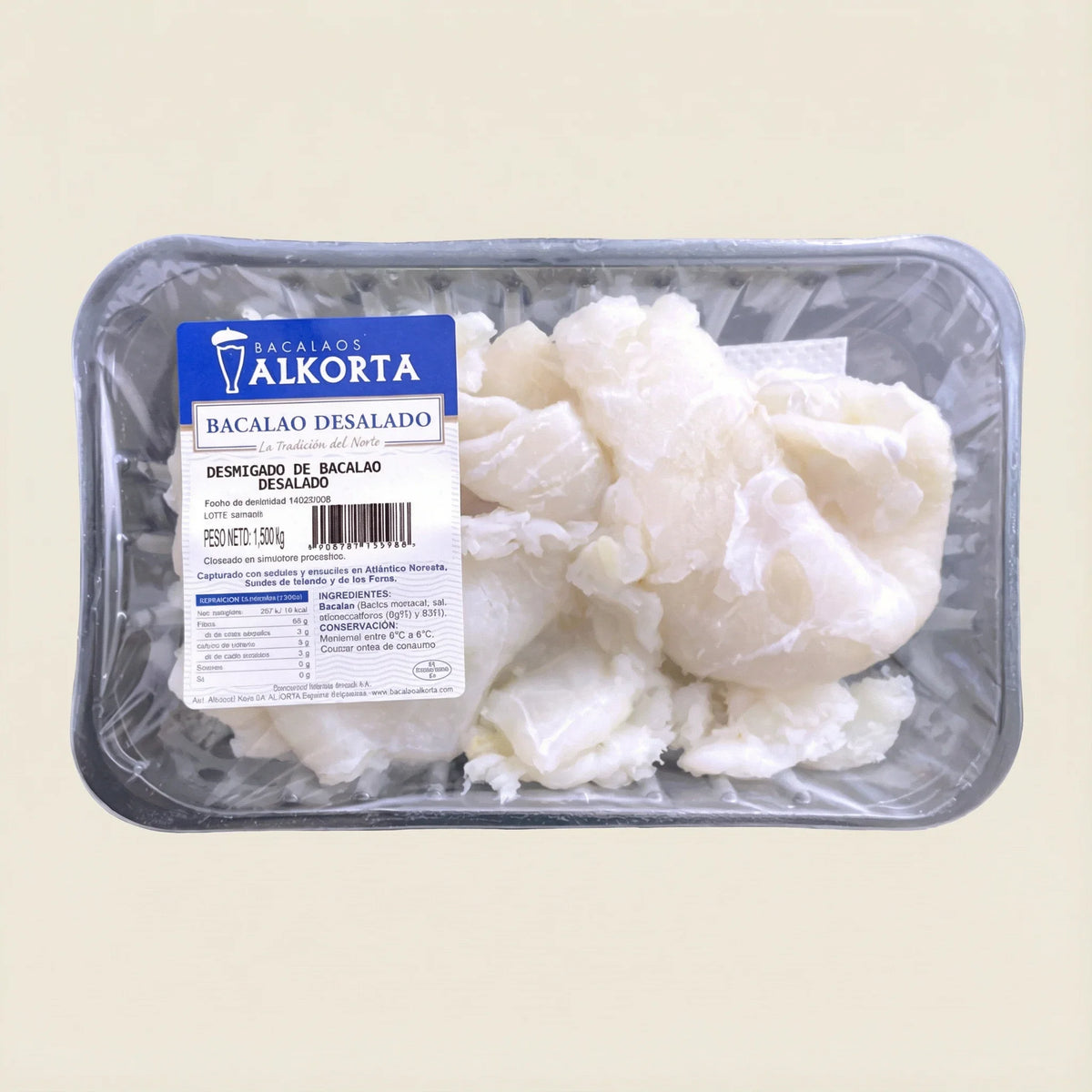 Bacalao desmigado Alkorta práctico limpio y perfecto para recetas rápidas