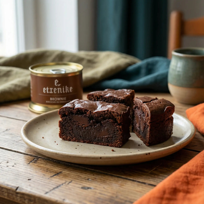 Brownie con cacao seleccionado y textura húmeda