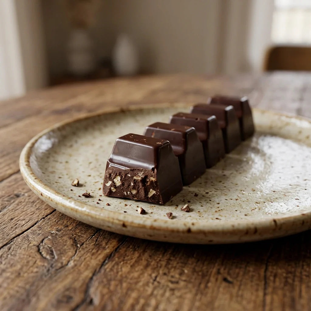 Chocolate negro con textura crujiente y sabor intenso