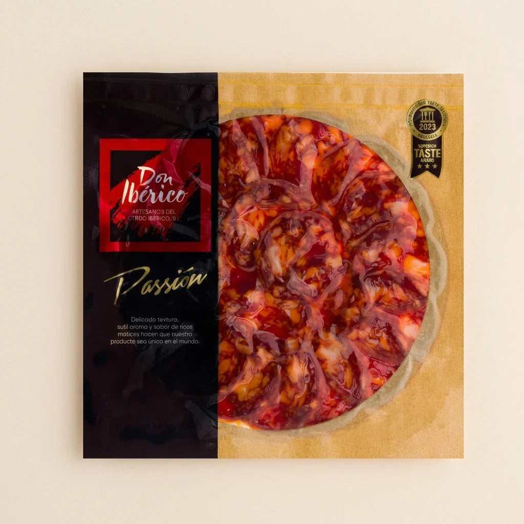 Chorizo de bellota 100% ibérico loncheado listo para servir