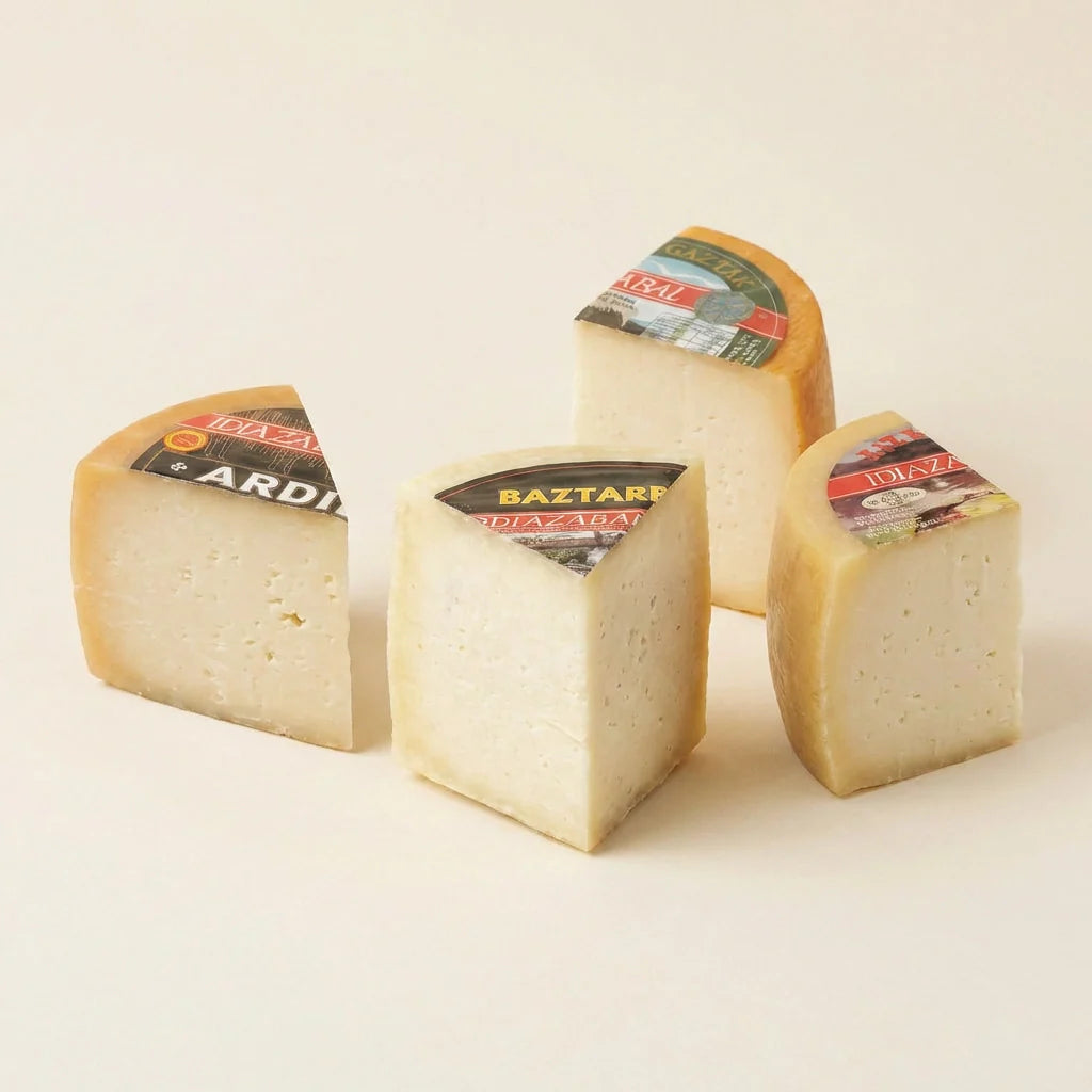 Pack degustación con quesos Idiazabal artesanales y ahumados