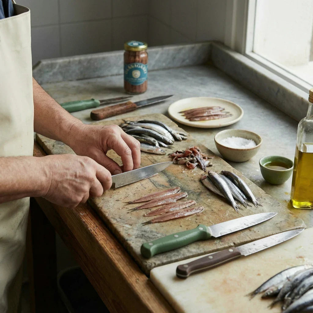 Anchoa en aceite de oliva 90 g con textura firme y sabor profundo