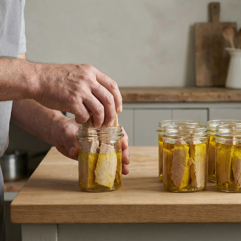 Bonito del norte en aceite de oliva ideal para platos fríos premium