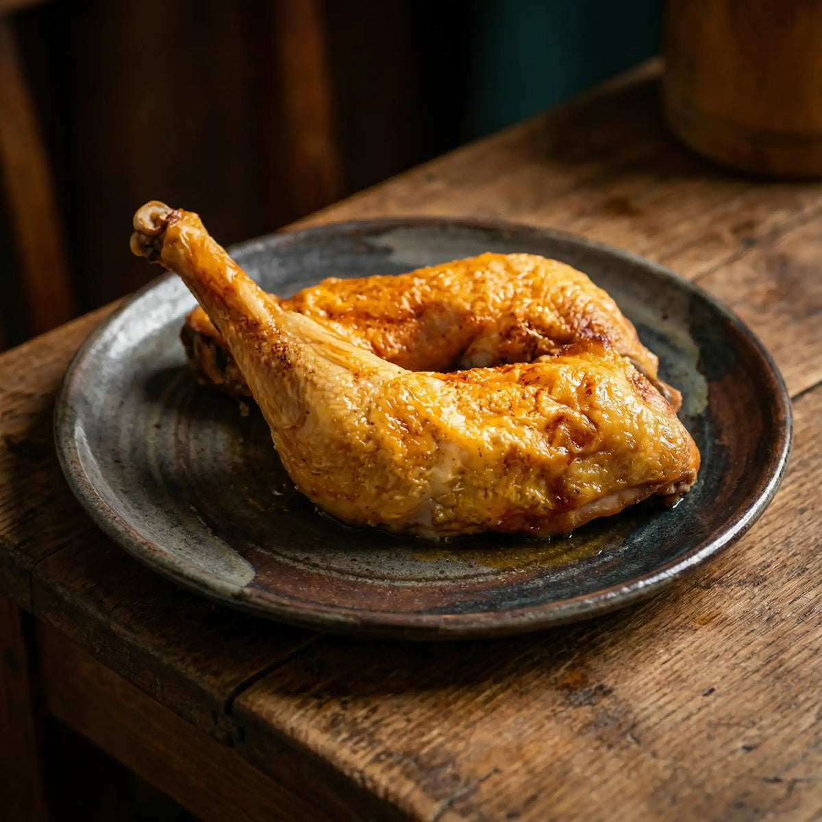 Muslo de pollo preasado listo para hornear con sabor tradicional