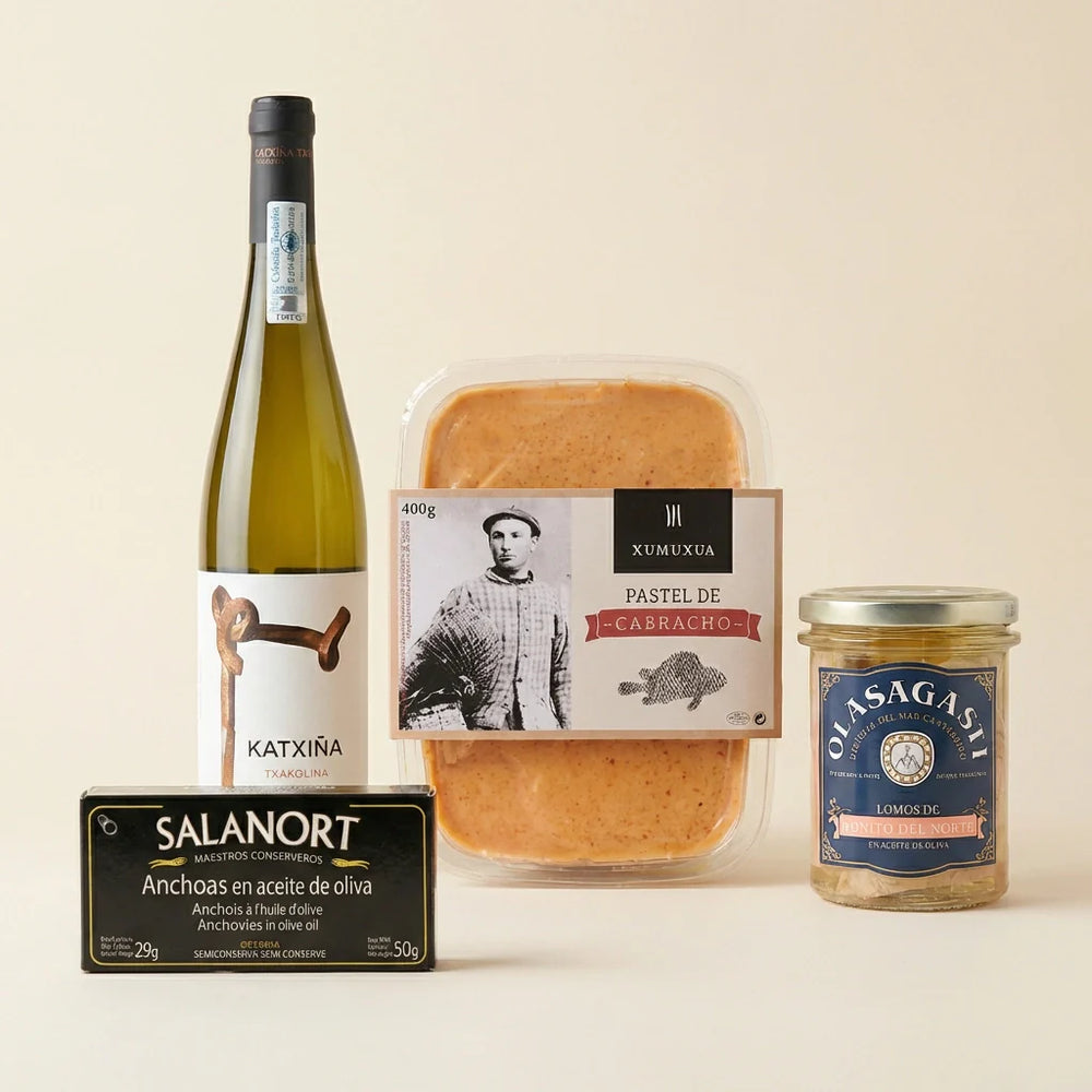 Pack pintxopote donostiarra con txakoli y anchoas del Cantábrico