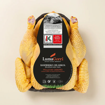 Pollo entero limpio Lumagorri Eusko Label jugoso