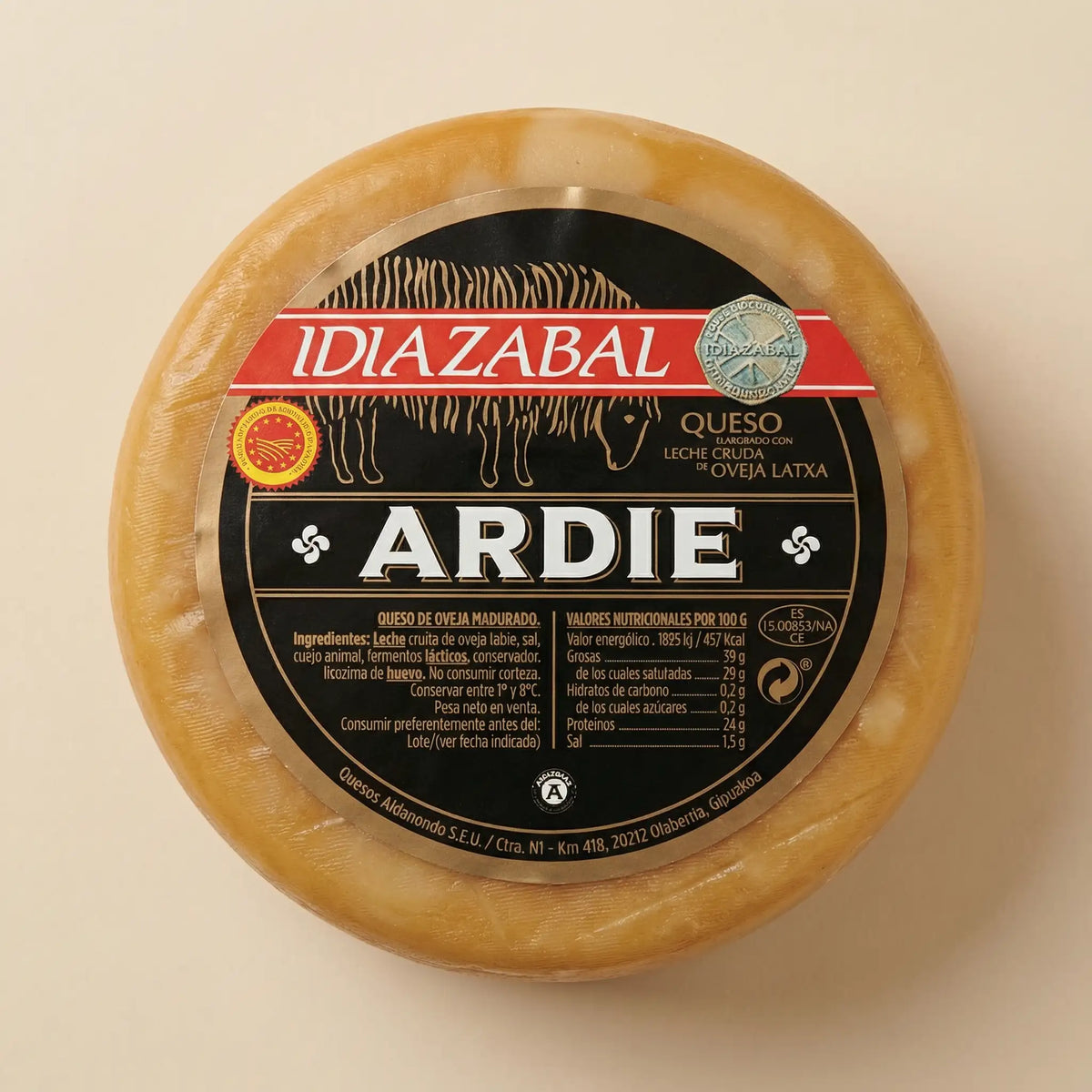 Queso Idiazabal ahumado D.O. Ardie de oveja latxa