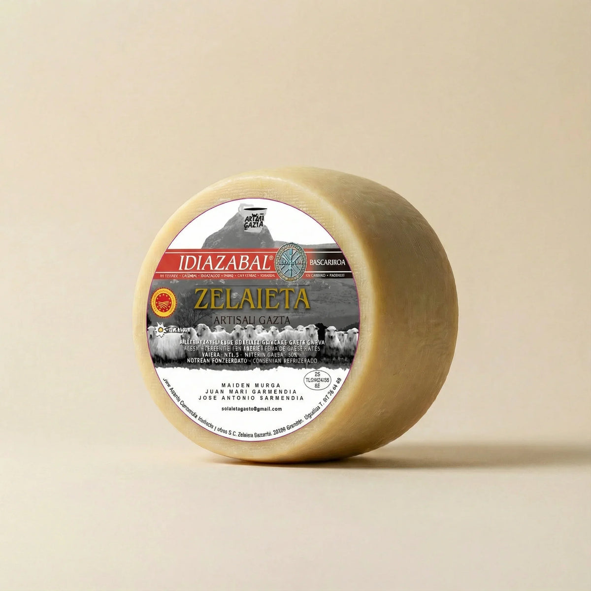 Queso Idiazabal DOP Zelaieta artesanal de leche cruda de oveja latxa