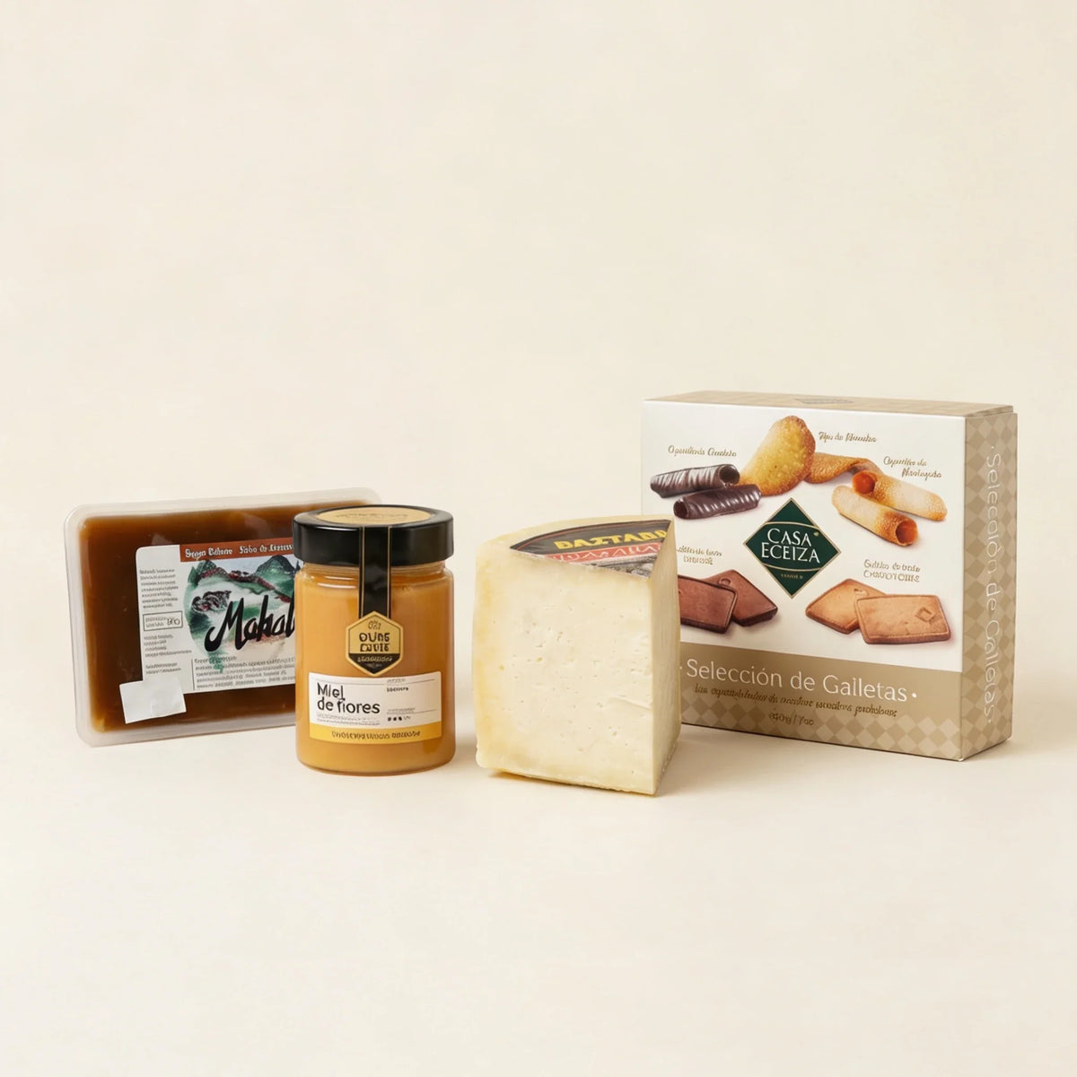 Pack merienda dulce con queso Idiazabal y miel artesanal
