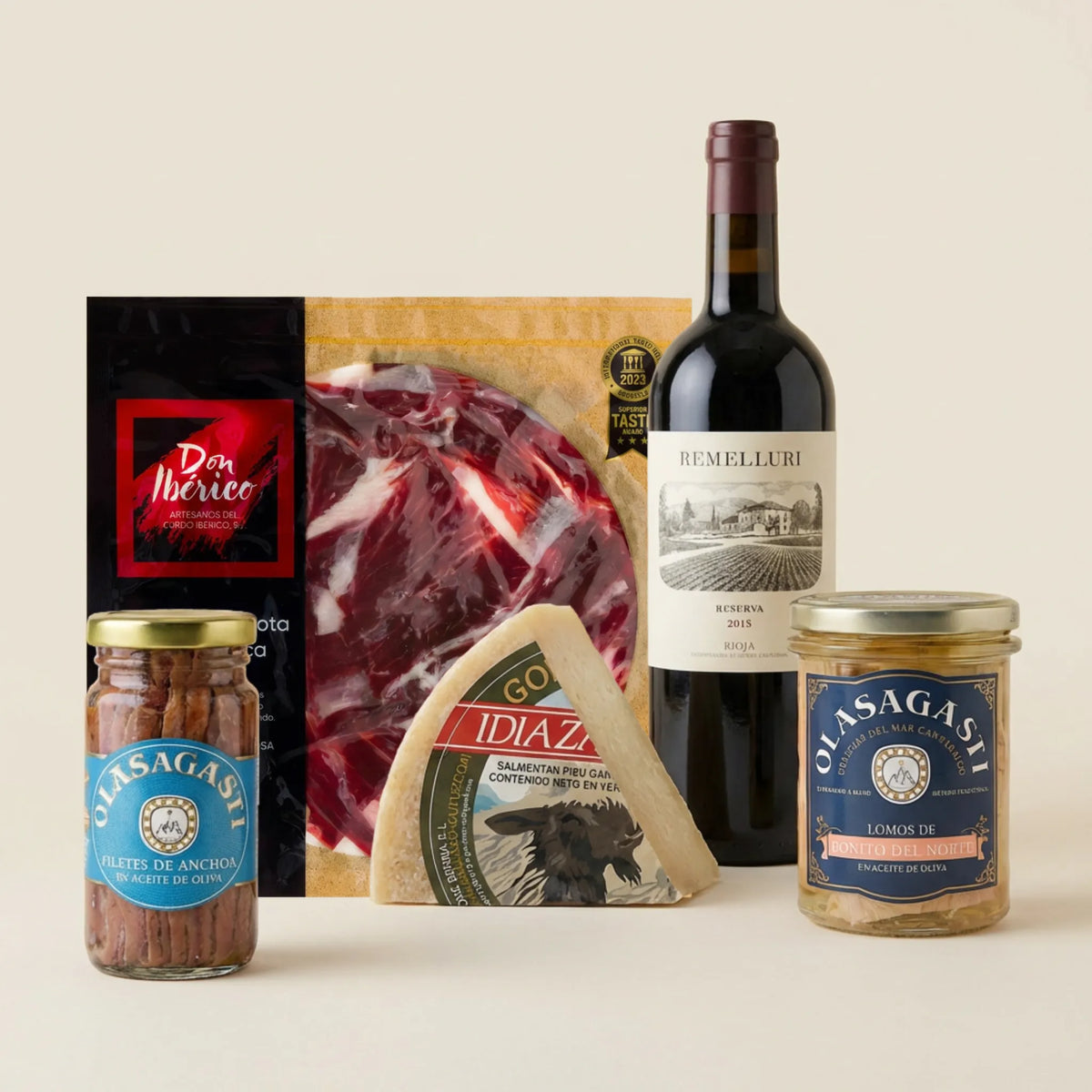 Pack picoteo vasco gourmet con ibéricos y queso Idiazabal