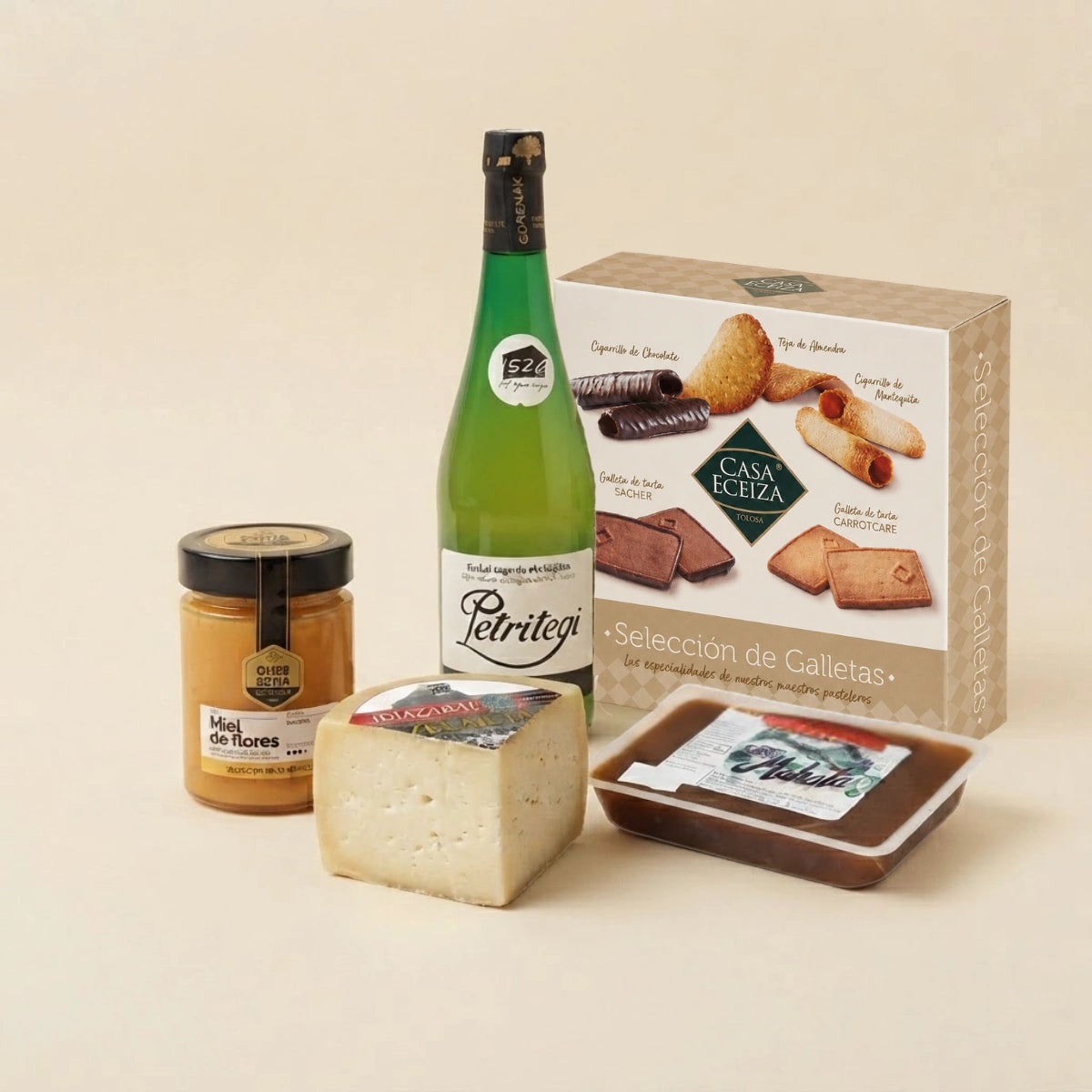 Cesta de Productos Vascos con Queso y Sidra SUSTRAI