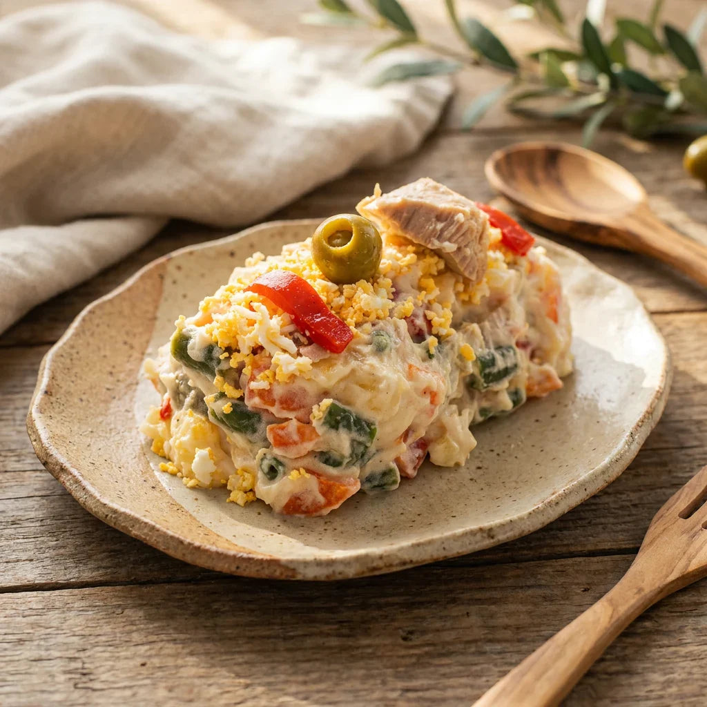 Ensaladilla rusa perfecta para servir fría con sabor tradicional